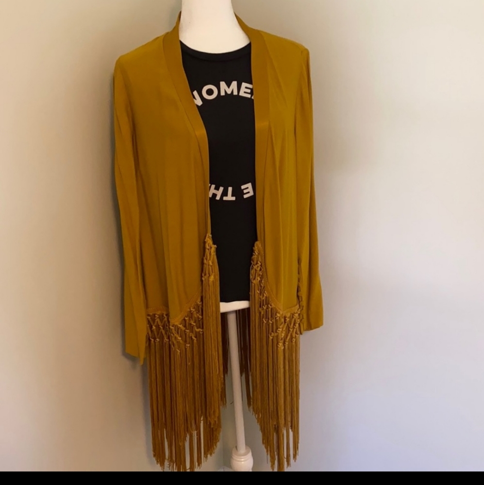 Free People Bastille Fringe Blazer Jacket